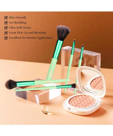 TADA Natural Beauty Makeup Brush Set - 5PCS Green Brushes for Setting Loose Powder Highlighter Blush Eyeshadow & Eyeliner | International Shipping - Buy Online on GoSupps.com