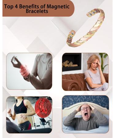 Trendy Copper Magnetic Bracelet for Men & Women | Adjustable Twisted Bangles - Perfect Gift for Parents - Buy Online on GoSupps.com