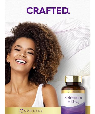 Carlyle Selenium 200mcg | 200 Capsules | Yeast Free | L-Selenomethionine Mineral Supplement | Vegetarian Non-GMO & Gluten Free 200 Count (Pack of 1) - Buy Online on GoSupps.com