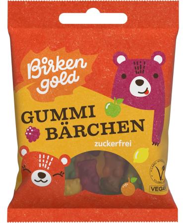 Birkengold - Gelatin-free rubber bears - Sugar-free - 50g - Pack of 10 - Buy Online on GoSupps.com