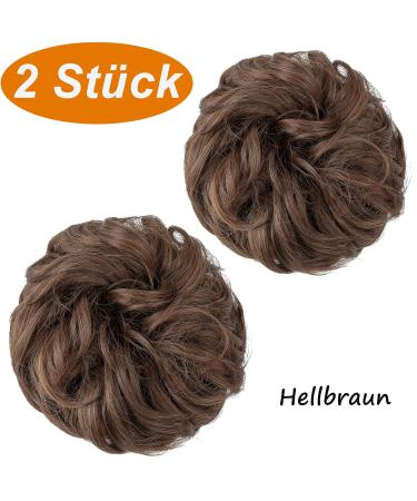 JJStar 2-Piece Hair Part with Rubber Band | Dutt Hair Tie for Updos & Extensions | Messy Bun Accessories for Women & Girls in Light Brown - Buy Online on GoSupps.com