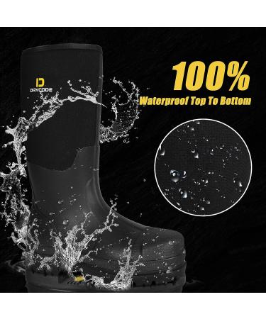 DRYCODE Steel Shank Rubber Work Boots | Waterproof Anti-Slip Gardening Rain Boots | Size 5-14 Black - Buy Online on GoSupps.com