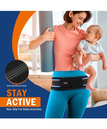 FEATOL Sacroiliac Belt for Sciatica Pain Relief - SI Belt for Men & Women - Alleviate Pelvic Hip & Lower Back Pain - Large Blue - Buy Online on GoSupps.com