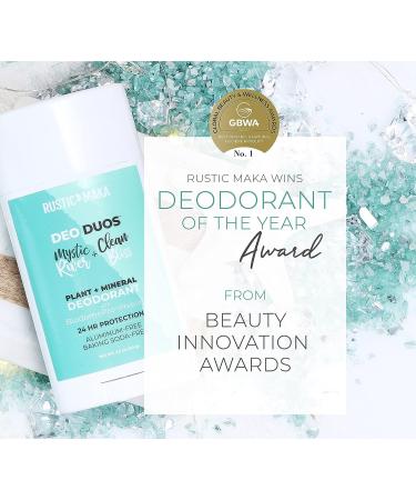 Rustic MAKA Natural Deodorant Duo - Mystic River & Clean Bliss | Aluminum-Free, Paraben-Free, Prebiotic | Vegan & Cruelty-Free - Buy Online on GoSupps.com