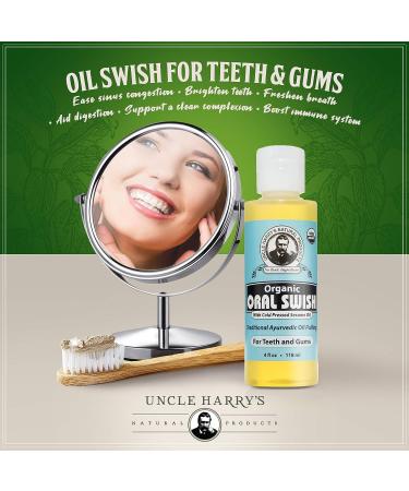 Uncle Harry's Ayurvedic Oral Swish | Sesame Oil with Oregano & Clove | Whitening Mouthwash for Healthy Teeth & Gums (4 oz) - Buy Online on GoSupps.com