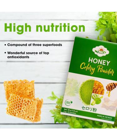 Visora Honey Celery Powder: Cleanse & Detoxify | Digestion & Immune Support | Antioxidant & Vitamin C Boost | Vegan (10 Servings) - Buy Online on GoSupps.com
