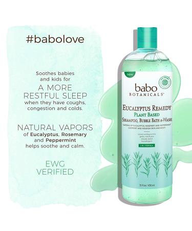 Babo Botanicals 3-in-1 Eucalyptus Shampoo, Bubble Bath & Wash - 15 fl oz - Buy Online on GoSupps.com