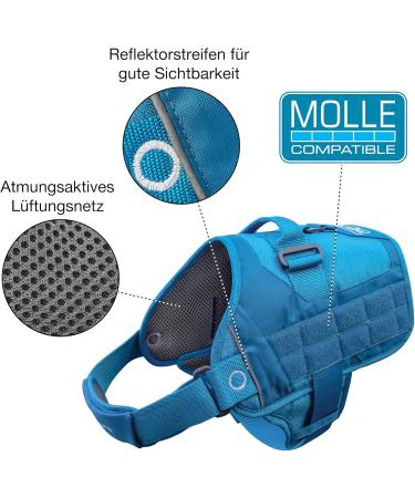 Kurgo RSG Townie Dog Harness - Easy On/Off Adjustable Straps Size S Blue | Best Dog Harness for Comfort & Safety - Buy Online on GoSupps.com