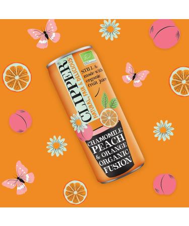 CLIPPER - Organic Refreshing Drink - Chamomile Peach Orange Fusion - No added sugar - 25cl - Pack of 12 Cans - Buy Online on GoSupps.com