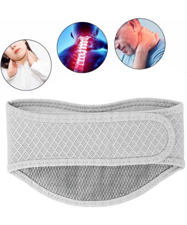 Breathable Neck Wrap for Pain Relief - Light Gray Collar Bandage for Moxibustion Care - Buy Online on GoSupps.com