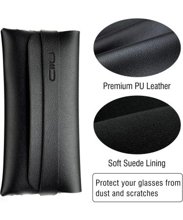 Premium Soft Leather Glasses Case for Men & Women - Portable Sunglasses & Reading Glasses Protector - Buy Online on GoSupps.com