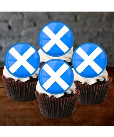 24 Edible Scottish Flag Cupcake Toppers Scotland Flag Six Nations Decorations Scottish Rugby Cake Decorations Six Nations Flags Scottish Flags Scottish Party Decorations Scotland Decorations R - Buy Online on GoSupps.com
