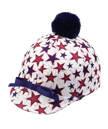Harrison Howard Equestrian Riding Helmet Cover with Cute Bow Classic Stars