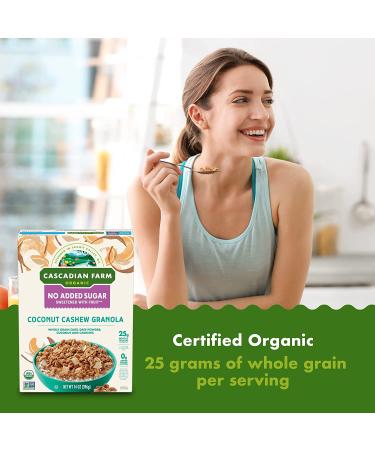 Cascadian Farm Organic Coconut Cashew Granola | No Added Sugar | 14 oz - Buy Online on GoSupps.com
