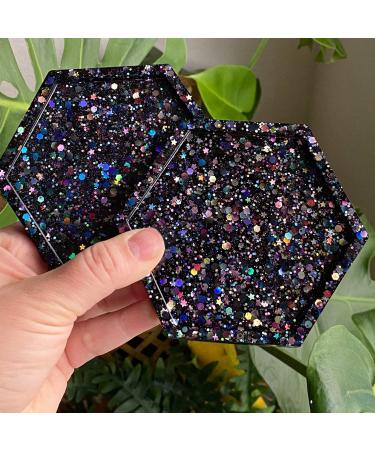 Buy Jemesi Holographic Chunky Glitter - Black 100g | Craft Glitter for Resin Face Nails Slime & Party | International Shipping - Buy Online on GoSupps.com