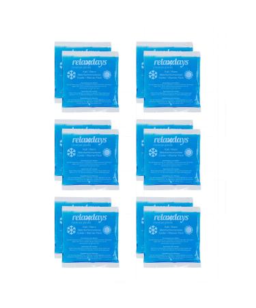 Relaxdays cooling pads set of 12 cold-warm compresses 14 x 13 cm first aid reusable gel cooling compresses blue