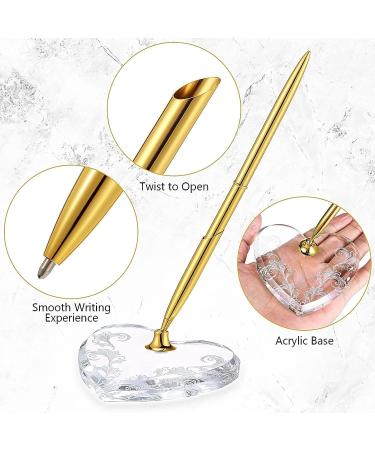 2 Sets Acrylic Heart Pen Holder With Ink Pens Signing Pen Set Guest Book Accessories For Wedding Bridal Engagement Favors Opening Ceremony Graduation Parties Office Transparent Pen Display Stand - Buy Online on GoSupps.com