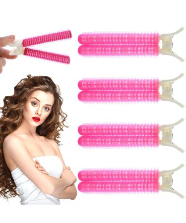 4PCS Volumizing Hair Clips  Volumizing Root Clip for Women  Hair Root Clips for Volume  Curly Hair Root Lift Clips  Fluffy Hair Clip  Heatless Hair Curler Tool (Rose)