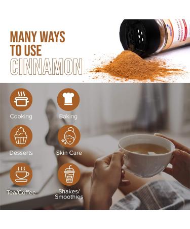Sri Lankan Premium Quality 100% Pure Organic Ceylon Cinnamon Powder in Glass Jar with Plastic Shaker/Sprinkle Bottle. | 1.41 oz - Buy Online on GoSupps.com