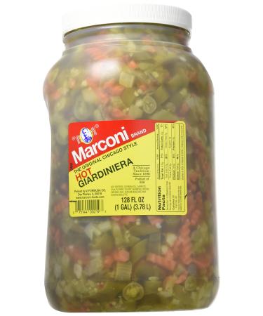 Marconi - The Original Chicago Style Hot Giardiniera - Gallon Plastic Jug 128 Fl Oz (Pack of 1) - Buy Online on GoSupps.com