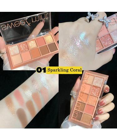 BestLand 10 Colors Eye Shadow Palette - Long-Lasting Matte, Glitter, Shimmer, and Metallic Finishes with Brush - Korean Eye Makeup for Natural and Bold Looks (Rosy) - Buy Online on GoSupps.com