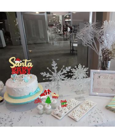 Gyufise 25Pcs Christmas Santa Baby Cake Toppers Glitter My First Christmas Cupcake Toppers Baby Shower Cupcake Picks Merry Christmas Cake Decorations for Gender Reveal Kids Birthday Party Supplies Baby-25pcs - Buy Online on GoSupps.com