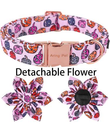 Shop Aring Pet Halloween Dog Halison Band - Pink Pumpkin Design for All Sizes | Cotton Flower Band & Lamp - Buy Online on GoSupps.com