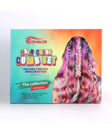 Hair Colour Chalk Comb Hair Dye for Children Temporary Dyeing for Girls Safe Hair Chalk Comb Party Christmas New Year Children Day Halloween Cosplay - Buy Online on GoSupps.com