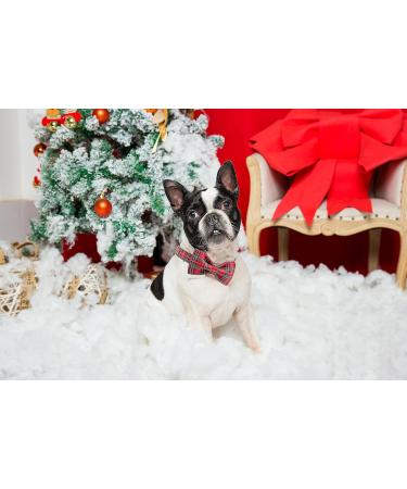 unique style paws Christmas Plaid Dog Collar with Bowtie Durable Adjustable Dog Collars Bow Dog Collar for Small Girl or Boy Dogs S Scottish red - Buy Online on GoSupps.com
