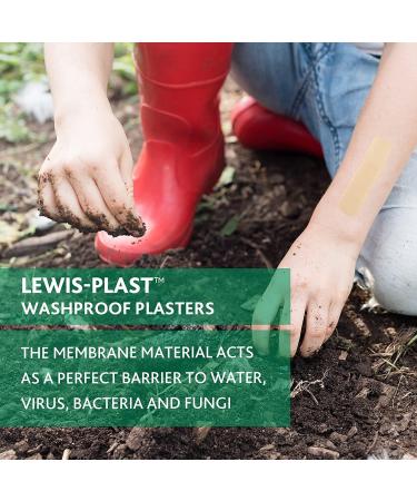 Box of 100 Lewis-Plast Premium Assorted Breathable Washproof Plasters - Medical Grade Waterproof Plaster for Fast Wound Healing - Buy Online on GoSupps.com