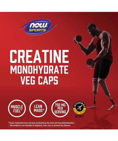 Now Foods Creatine Monohydrate 750 mg - 120 Capsules for Enhanced Sports Performance - Buy Online on GoSupps.com