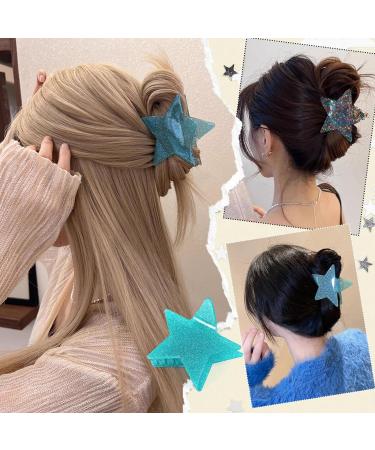 Lorenleya Sparkling Star Hair Claws Clips for Women - Green Colorful | Fashionable Hair Accessories Gift for Girls - Buy Online on GoSupps.com