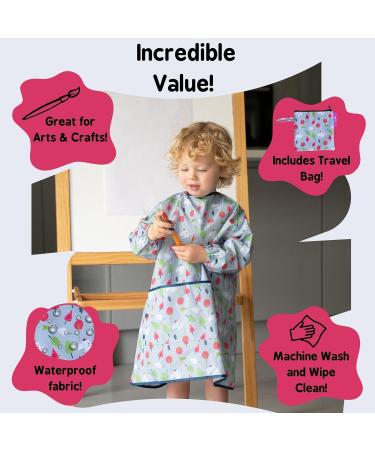 TIDY TOT Long Sleeve Bibs for Babies & Toddlers | Waterproof Full Body Bibs with Travel Bag | Perfect for Food & Paint Messes - Buy Online on GoSupps.com