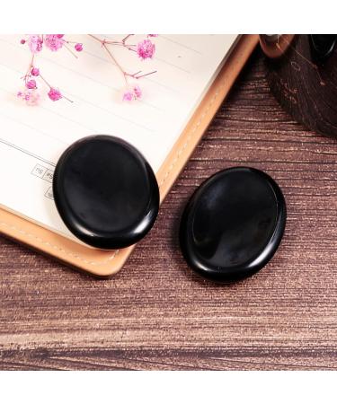 Nupuyai 2pcs Obsidian Oval Thumb Worry Stone Set for Anxiety Relief - 45x35mm #5-black - Buy Online on GoSupps.com