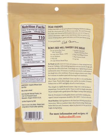 Buy Bob's Red Mill Organic Dark Rye Flour - Whole Grain 20 oz (567g) - Buy Online on GoSupps.com
