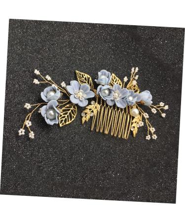 Shop Minkissy Gold Wedding Hair Comb with Blue Rhinestones Perfect Side Clip for Brides & Bridesmaids - Buy Online on GoSupps.com