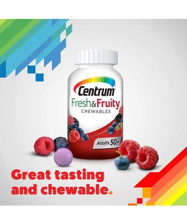 Centrum Adults 50+ Multivitamin Chewables - Fresh Berry Flavor  60 Tablets - Buy Online on GoSupps.com