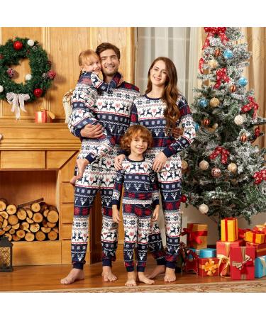 PatPat Family Christmas PJs Matching Sets - Reindeer & Snowflake Patterned Sleepwear for Couples & Kids | Kids 6-7 Years, Royal Blue - Buy Online on GoSupps.com