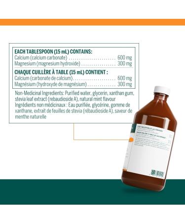 Genestra Brands - Cal Mag Liquid - Calcium-Magnesium Supplement - 450 ml Liquid - Natural Mint Flavour - Buy Online on GoSupps.com