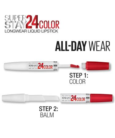 Maybelline Super Stay 24 Liquid Lipstick Eternal Cherry Red | Long Lasting Formula with Moisturizing Balm | Highly Pigmented Color | 1 Count - Buy Online on GoSupps.com