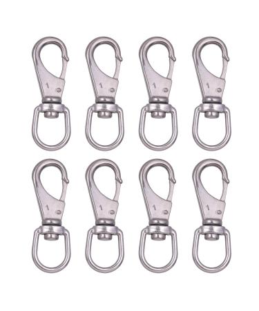Mixiflor Stainless Steel Swivel Snap Hooks, 8 Pack (3.5 Inch) Heavy Duty Swivel Eye Snap Hook, Diving Clips Spring Hooks for Bird Feeders, Pet Chains, Dog Tie-Out Cable, Keychains and More