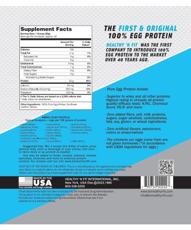 Healthy 'N Fit - 100% Egg Protein (unflavored) 2 Pack (4 LB Total). Just Egg Instant Dried Whites: Great for Baking and Mixing. - Buy Online on GoSupps.com