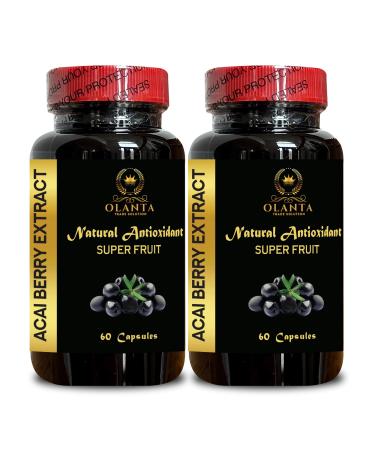 OLANTA TRADE SOLUTION Acai Berry Extract 4:1 Superfruit Acai Capsules for Energy Wellness Balance & Long-Term Nutrition acai Berry antioxidant - 2 Bottles 120 Capsules