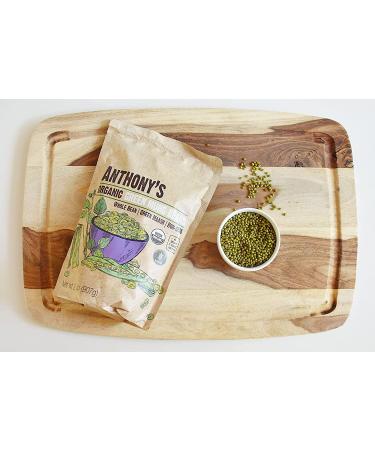 Anthony's Organic Whole Green Mung Bean 2 lb - Gluten Free, Non GMO, Vegan - Green Maash - Buy Online on GoSupps.com