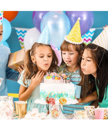 BakeMaestro Gold Acrylic Happy Birthday Cake Toppers - Pack of 4 Different Shapes - Event Decorations Supplies - Buy Online on GoSupps.com