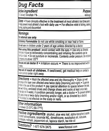 Kerasal 5-In-1 Athlete's Foot Invisible Powder Spray 2 oz - Powerful Athlete's Foot Spray - Buy Online on GoSupps.com