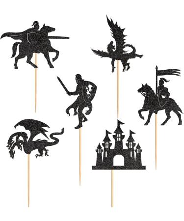 24 Pieces Dragon Theme Cupcake Toppers - Mythical Cake Decorations for Weddings Birthdays & Parties - Buy Online on GoSupps.com