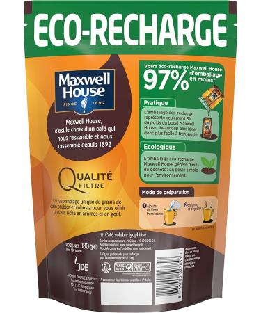MAXWELL HOUSE Qualit Filtre Recharge Soluble 180g - Lot de 4 (env. 400 tasses) - Buy Online on GoSupps.com