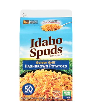 Idaho Spuds Premium Hashbrown Potatoes, 1 Gallon (6 Pack), Made from 100% Idaho Potatoes, No Artificial Colors or Flavors; Non-GMO Certified, Gluten Free & Kosher 1 Gallon (6 Count)