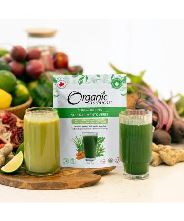 Organic Traditions Super Greens Superfood Powder with Turmeric Organic Greens Powder Smoothie Booster 200g/7oz Bag Original 200 g (Pack of 1) - Buy Online on GoSupps.com